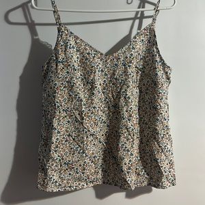 SHEIN floral v-neck tank top with open lace back